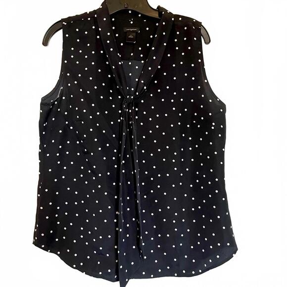 Ann Taylor Polka dot tie blouse - Picture 1 of 2